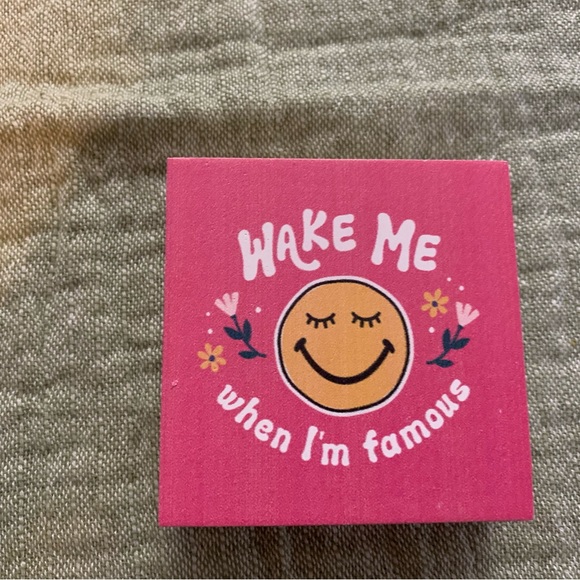 None Other - Pink Smiley Face Decorative Plaque